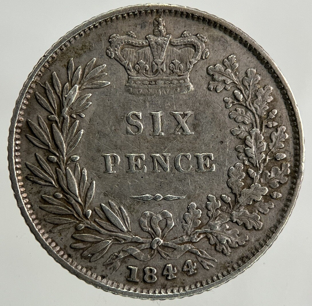 1844 Victoria Sixpence Silver Coin | Very High Grade