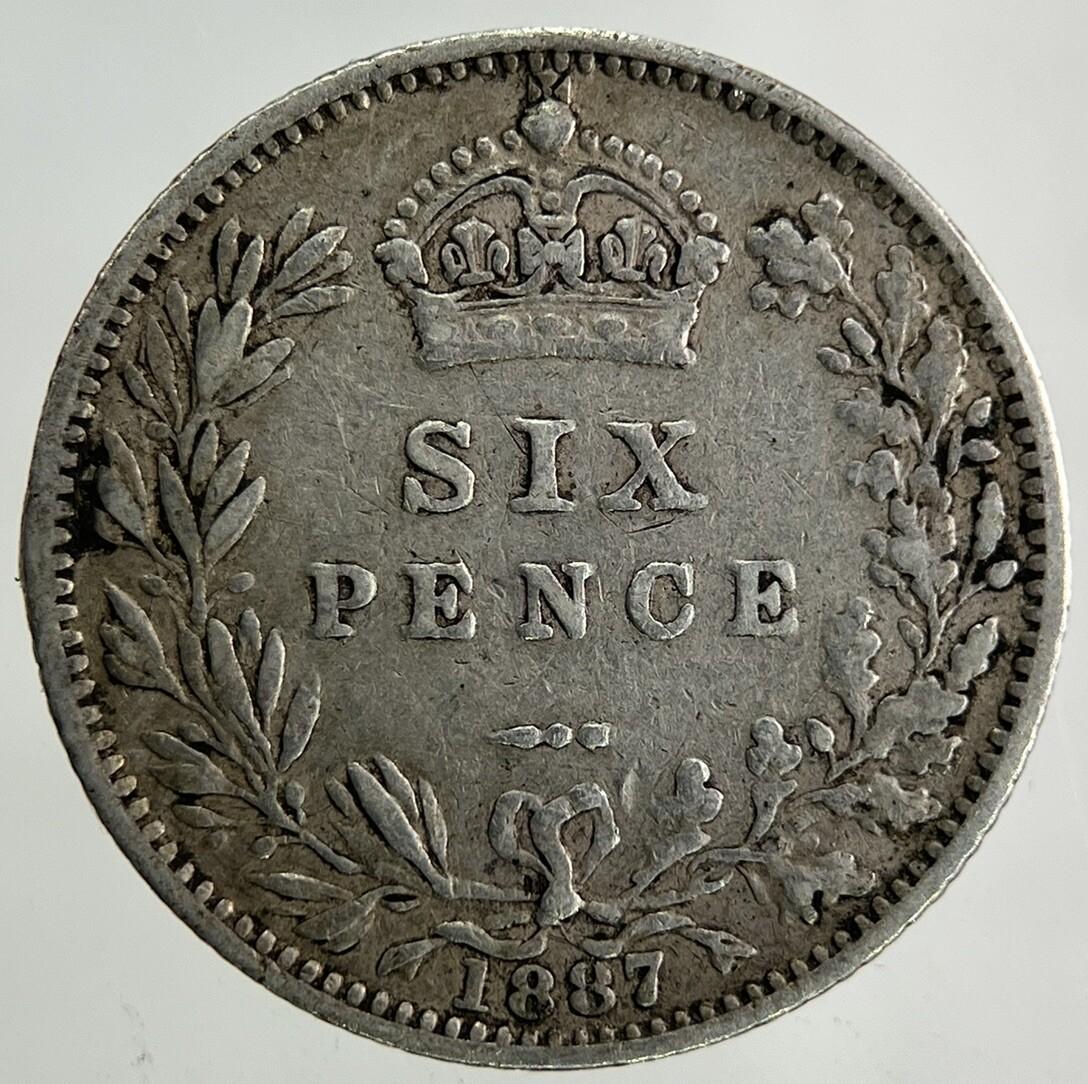1887 Victoria Sixpence Silver Coin | Fine Collectable Grade