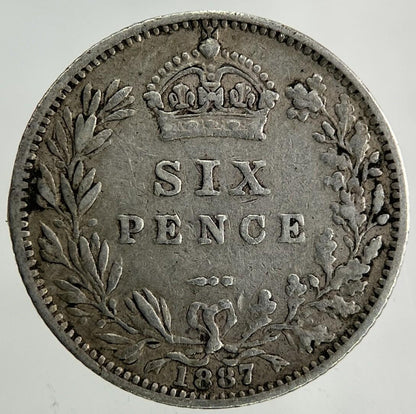 1887 Victoria Sixpence Silver Coin | Fine Collectable Grade