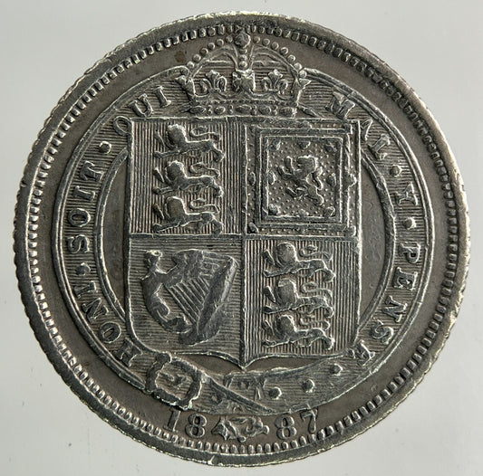 1887 Victoria Sixpence Silver Coin | Fine Collectable Grade