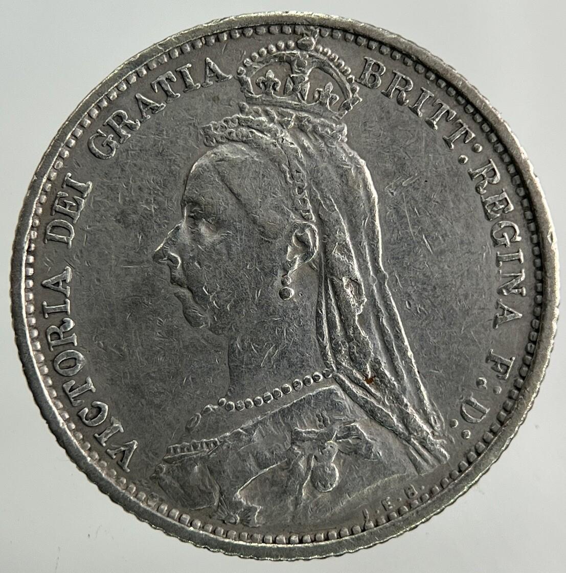 1887 Victoria Sixpence Silver Coin | Fine Collectable Grade