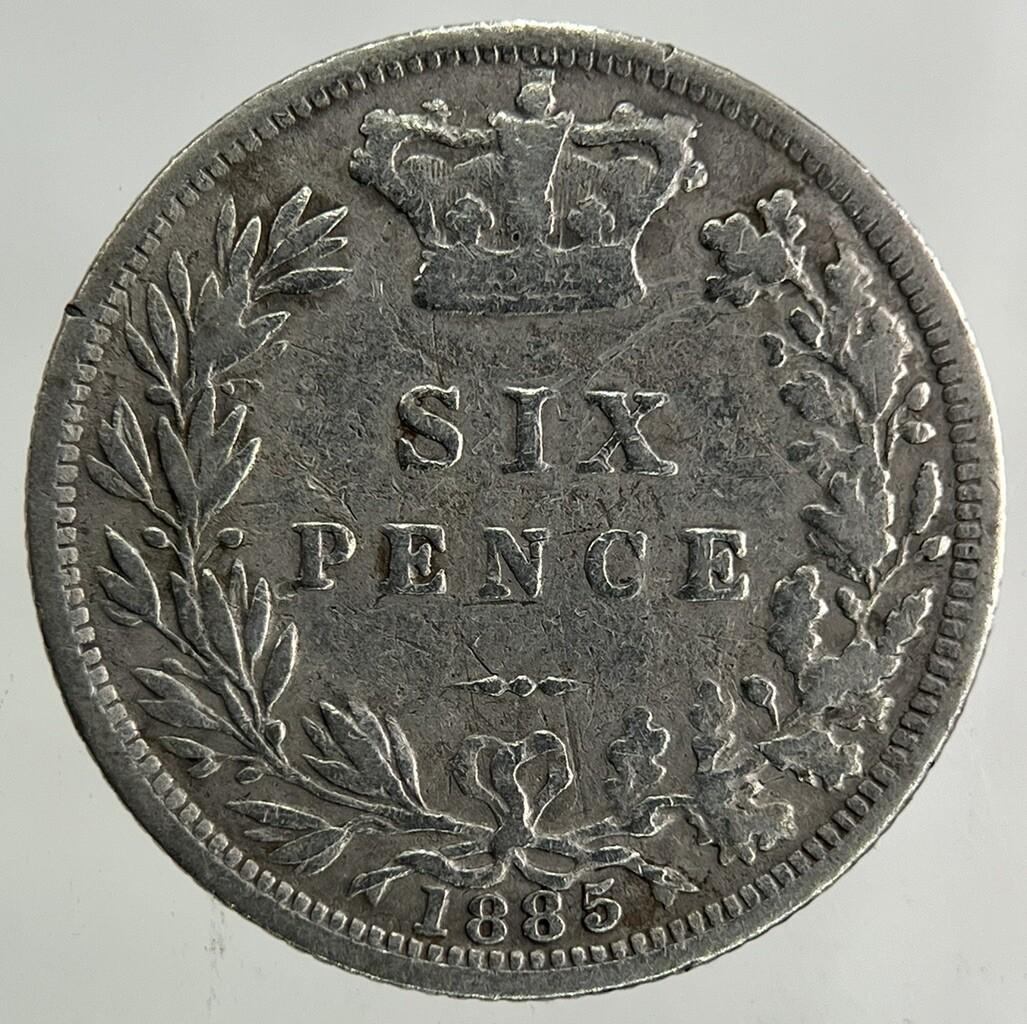 1885 Victoria Sixpence Silver Coin | Fine Collectable Grade