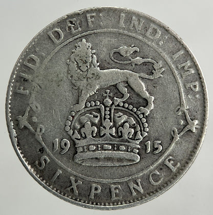 1915 George V Sixpence Silver Coin | Fine Collectable Grade