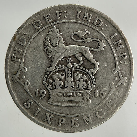 1916 George V Sixpence Silver Coin | Fine Collectable Grade