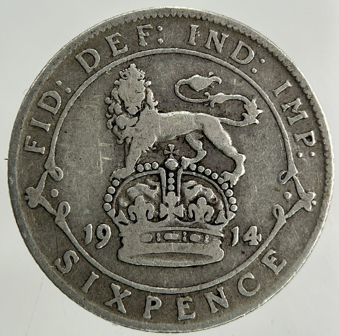 1914 George V Sixpence Silver Coin | Fine Collectable Grade