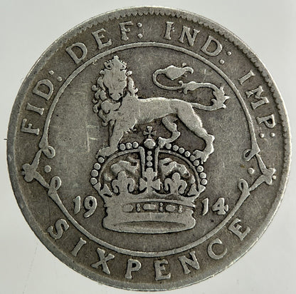 1914 George V Sixpence Silver Coin | Fine Collectable Grade