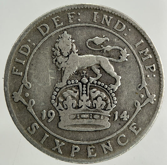 1914 George V Sixpence Silver Coin | Fine Collectable Grade