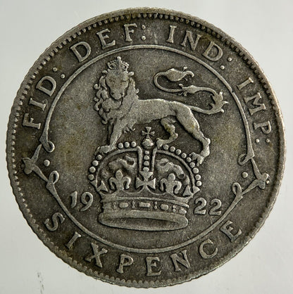 1922 George V Sixpence Silver Coin | Fine Collectable Grade