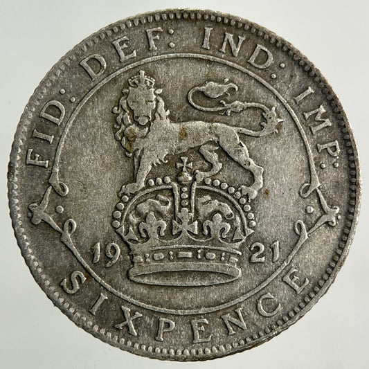 1921 George V Sixpence Silver Coin | Very High Grade