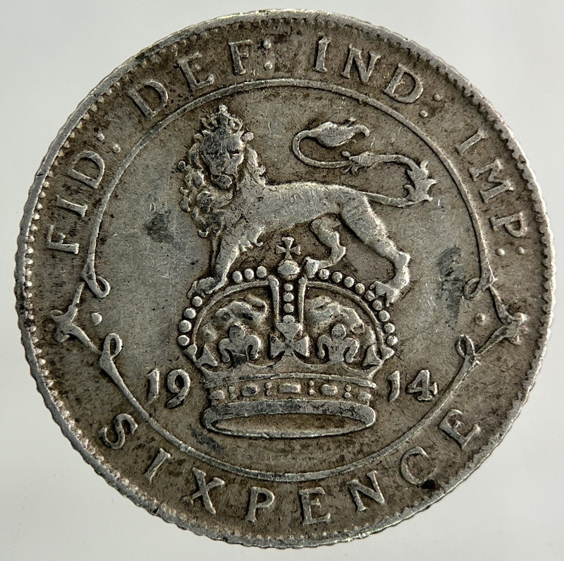 1914 George V Sixpence Silver Coin | Very High Grade
