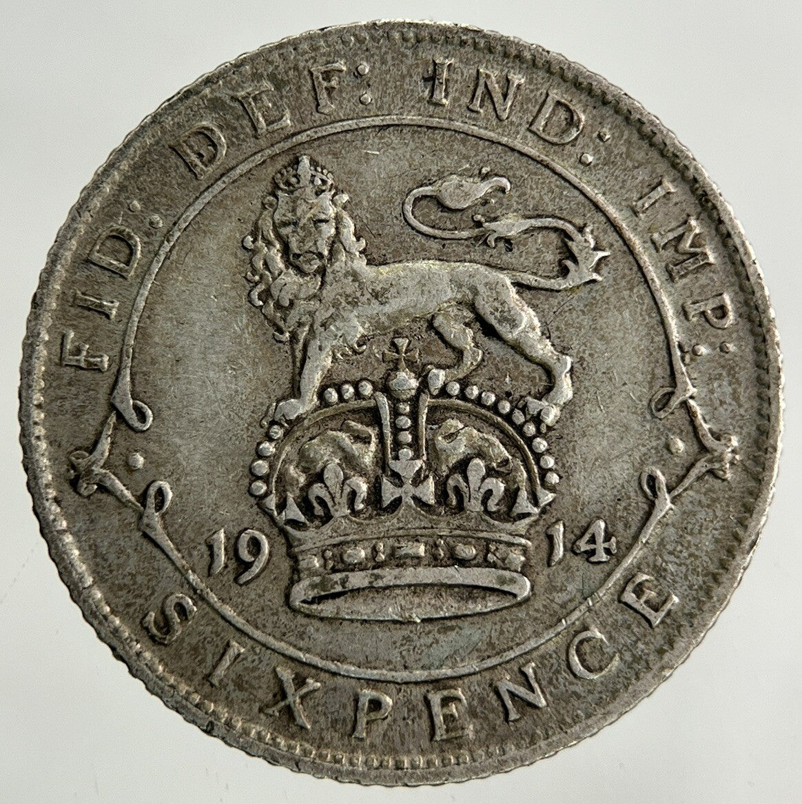1914 George V Sixpence Silver Coin | Very High Grade
