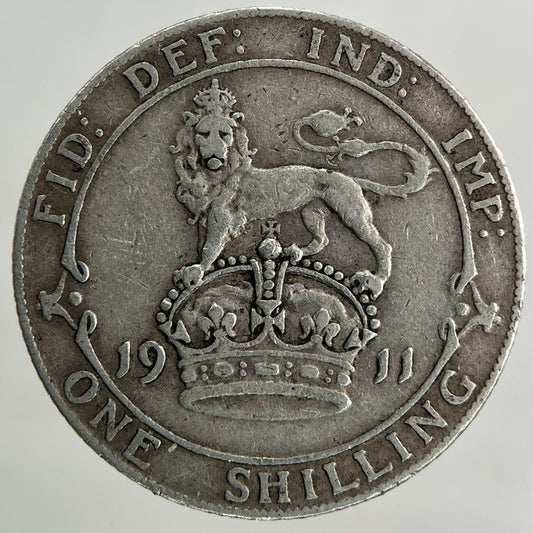 1911 George V One Shilling Silver Coin | Very High Grade