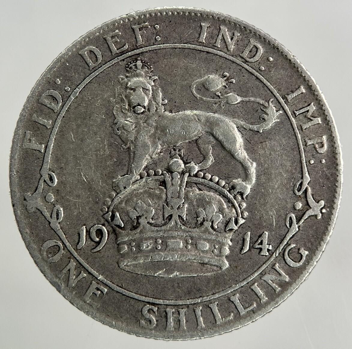 1914 George V One Shilling Silver Coin | Very High Grade