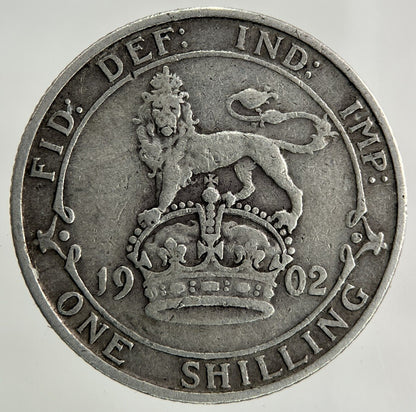 1902 Edward VII One Shilling Silver Coin | Very High Grade