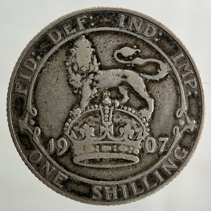 1907 Edward VII One Shilling Silver Coin | Fine Collectable Grade
