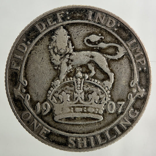 1907 Edward VII One Shilling Silver Coin | Fine Collectable Grade