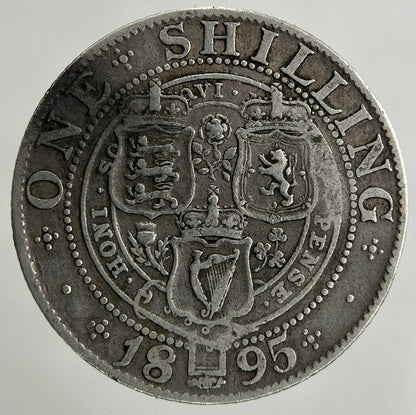 1895 Victoria One Shilling Silver Coin | Fine Collectable Grade