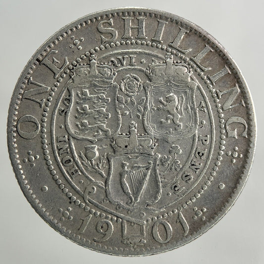 1901 Victoria One Shilling Silver Coin | Fine Collectable Grade