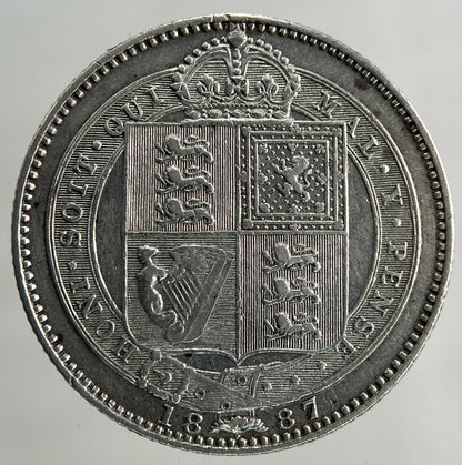 1887 Victoria One Shilling Silver Coin | Very High Grade
