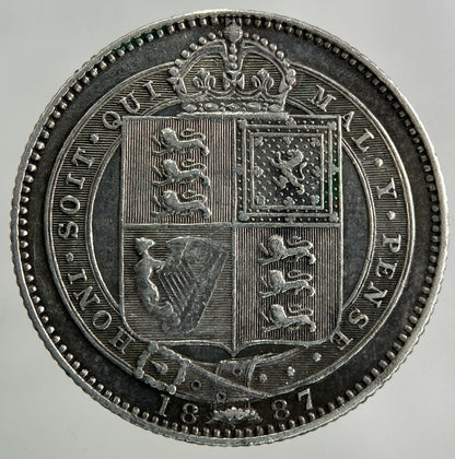 1887 Victoria One Shilling Silver Coin | Fine Collectable Grade