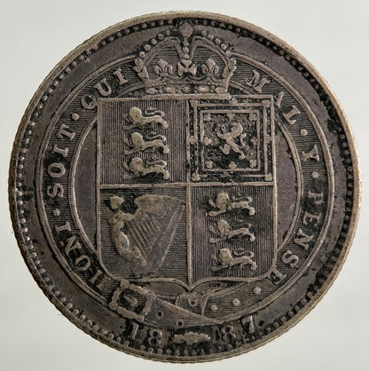 1887 Victoria One Shilling Silver Coin | Fine Collectable Grade