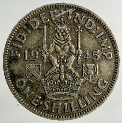 1945 George VI One Shilling Silver Coin | Fine Collectable Grade