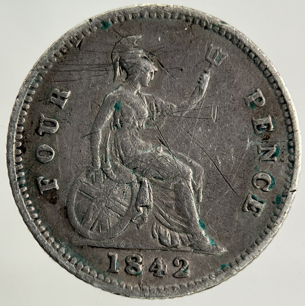 1842 Victoria Groat Four-Pence Silver Coin | Fine Collectable Grade