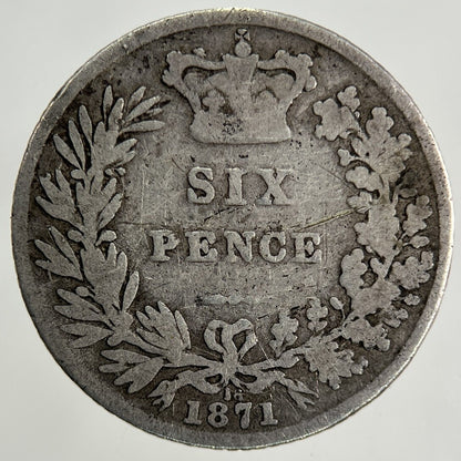 1871 Victoria Sixpence Silver Coin | Collectable Grade