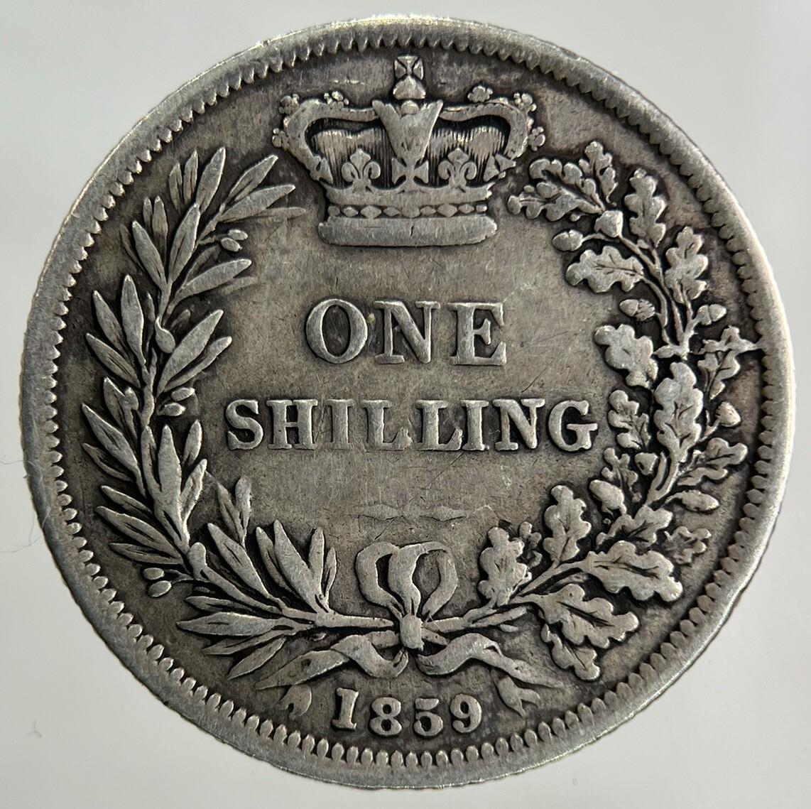 1859 Victoria Shilling Silver Coin | Fine Collectable Grade