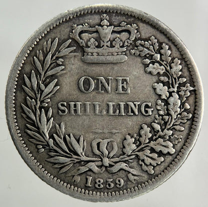 1859 Victoria Shilling Silver Coin | Fine Collectable Grade