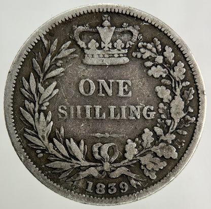 1839 Victoria Shilling Silver Coin | Fine Collectable Grade