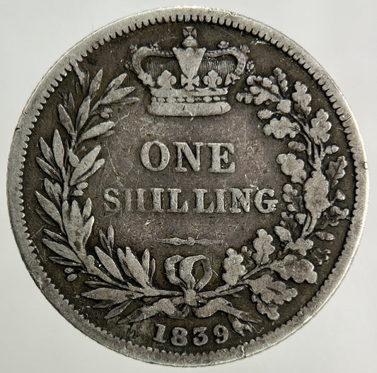 1839 Victoria Shilling Silver Coin | Fine Collectable Grade