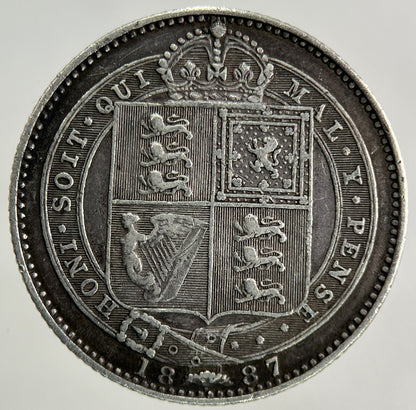 1887 Victoria Shilling Silver Coin | Fine Collectable Grade