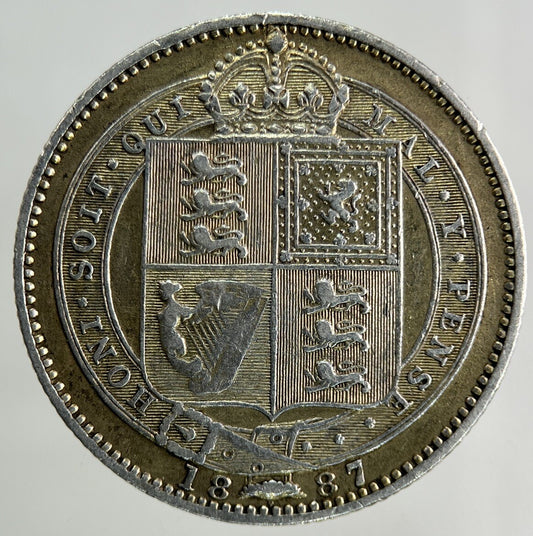 1887 Victoria Shilling Silver Coin | Fine Collectable Grade