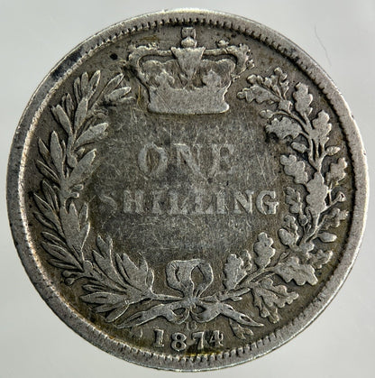 1874 Victoria Shilling Silver Coin | Collectable Grade