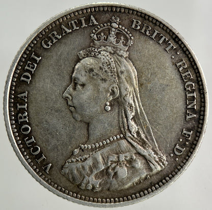 1887 Victoria Shilling Silver Coin | Very High Grade