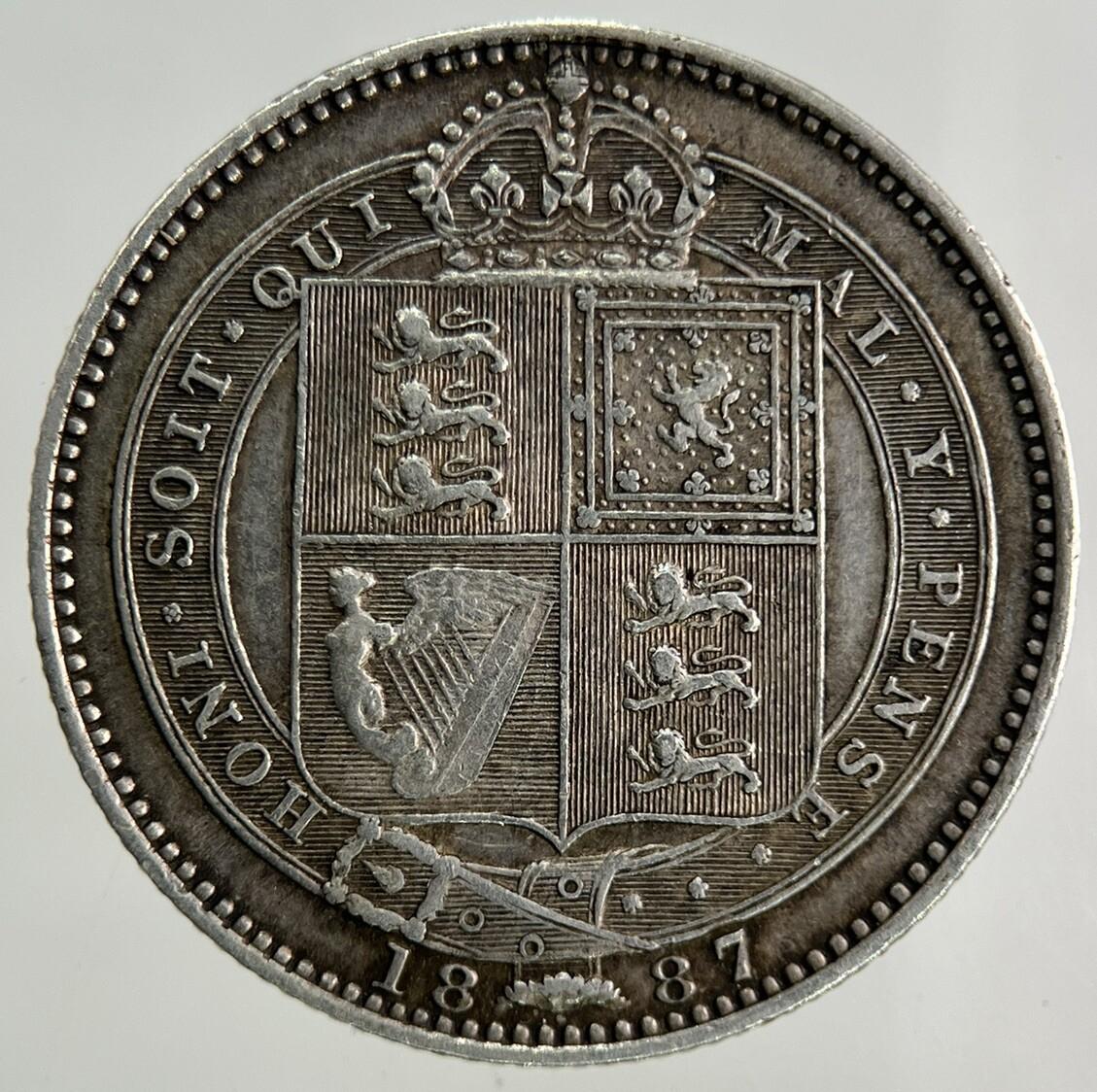 1887 Victoria Shilling Silver Coin | Very High Grade