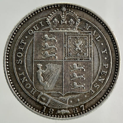 1887 Victoria Shilling Silver Coin | Very High Grade
