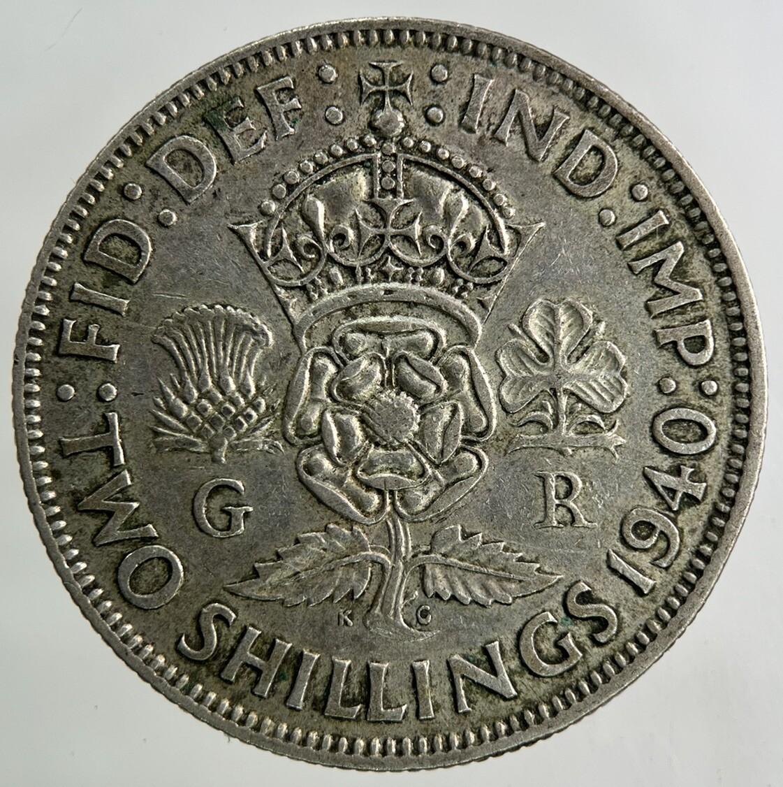 1940 George VI Florin Silver Coin | Fine Collectable Grade