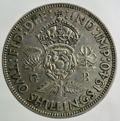 1940 George VI Florin Silver Coin | Fine Collectable Grade
