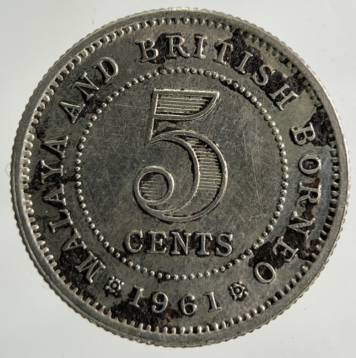 1961 Malaya And British Borneo 5 Cents Coin | Very High Grade