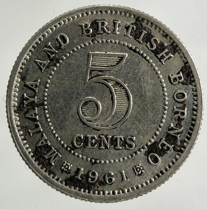 1961 Malaya And British Borneo 5 Cents Coin | Very High Grade