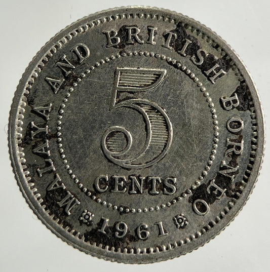 1961 Malaya And British Borneo 5 Cents Coin | Very High Grade