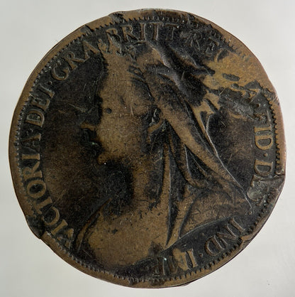 1900 Victoria One Penny Coin | Fair Grade