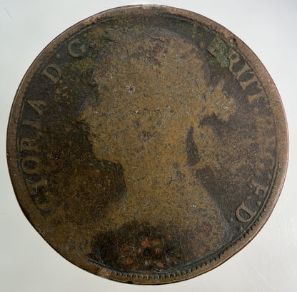 1880 Victoria One Penny Coin | Fair Grade