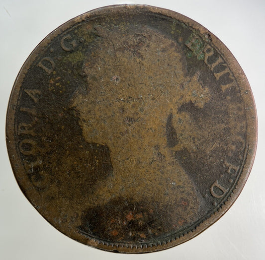 1880 Victoria One Penny Coin | Fair Grade
