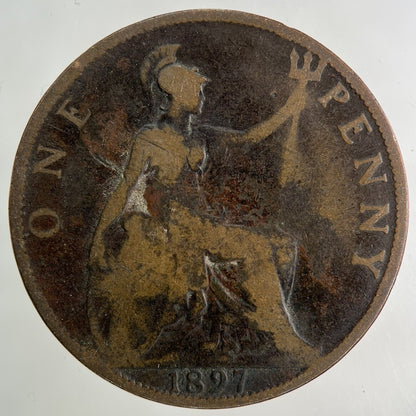 1897 Victoria One Penny Coin | Collectable Grade