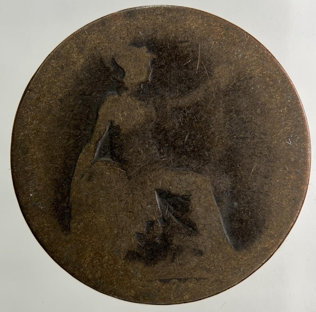 British Victoria Half-Penny Coin | Worn Grade