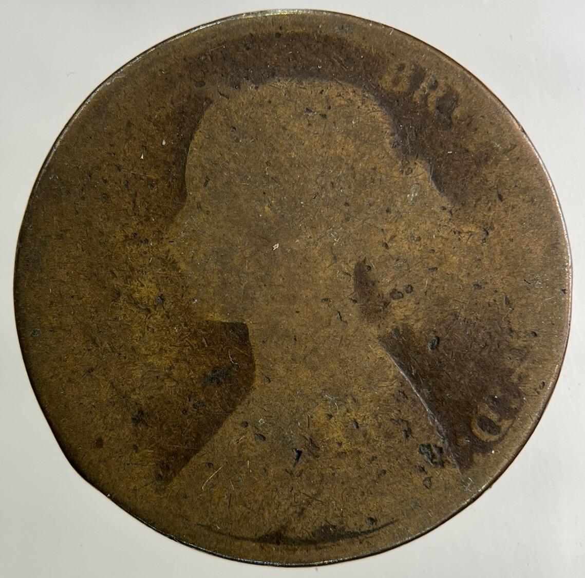 British Victoria Half-Penny Coin | Worn Grade