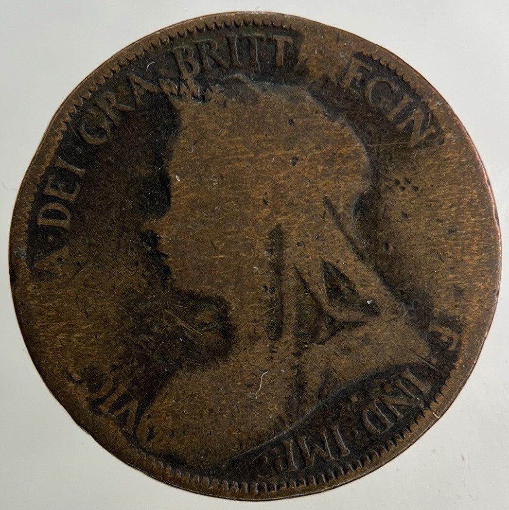 British Victoria Half-Penny Coin | Worn Grade